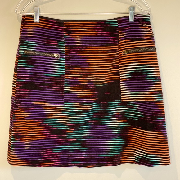Etcetera Dresses & Skirts - Etcetera Multi Color Velvet Mini Skirt Retro Vibes 10